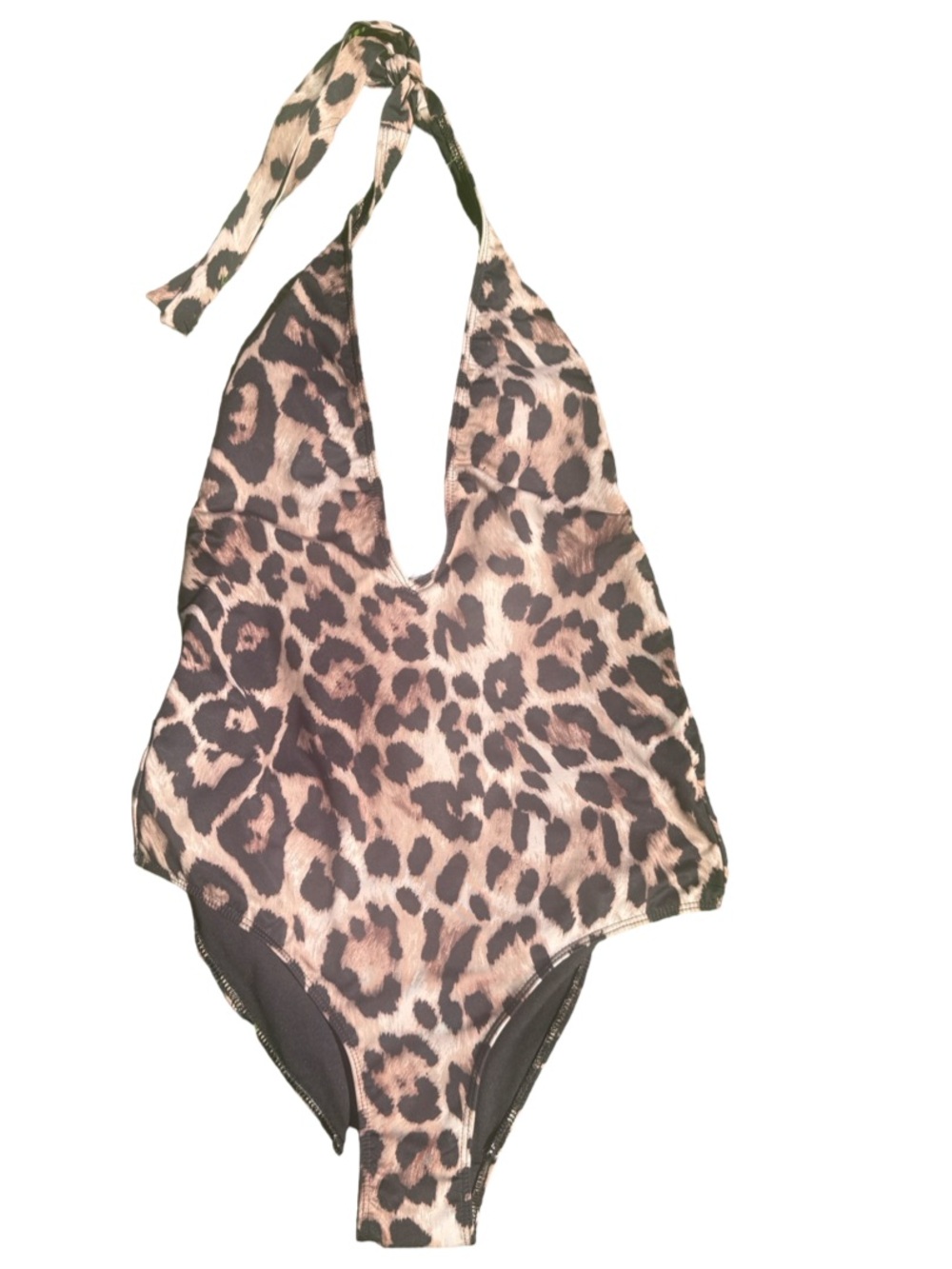 NWT| ZARA Leopard Print Halter One-Piece Swimsuit